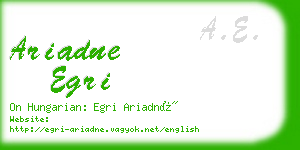 ariadne egri business card